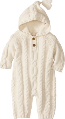 Hanna Andersson Creamy Cableknit Romper