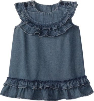 Ruffly Little Chambray Dress