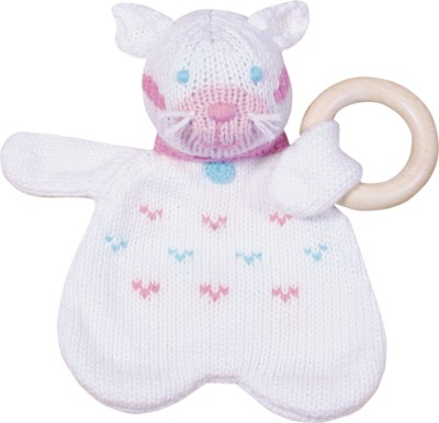 Handknit Kitty Rattle and Teether